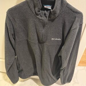 Columbia Men's Charcoal Zip-Up Fleece Sweater Size Medium